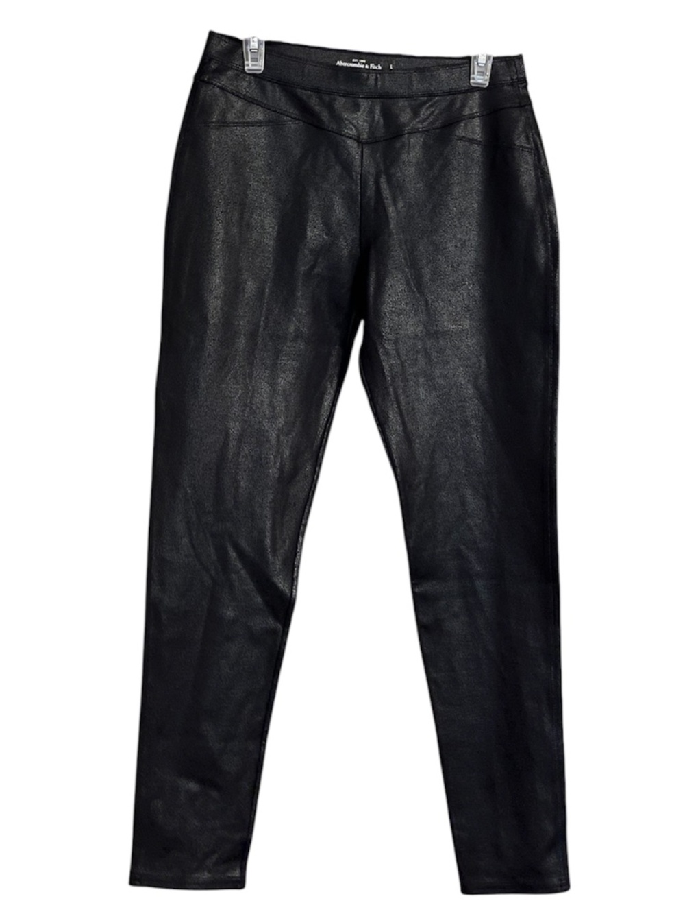 Abercrombie & Fitch Women’s Black Coated Leggings Sz-L
